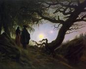 卡斯帕尔 大卫 弗里德里希 : Man and Woman Contemplating the Moon